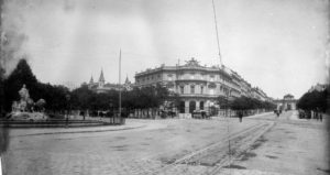 Plaza de Cibeles - Palacio de Linares y Puerta de Alcalá entre 1871 y 1886