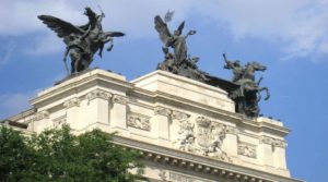 Copia en bronce del conjunto escultórico «La Gloria y los Pegasos», de Agustín Querol.